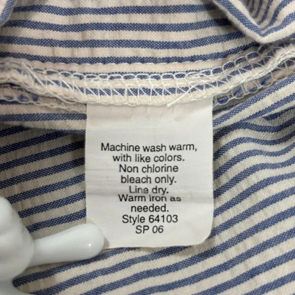 J Crew Pants Men's 36x30 Blue White Striped Seersucker Cotton Chino Flat Front